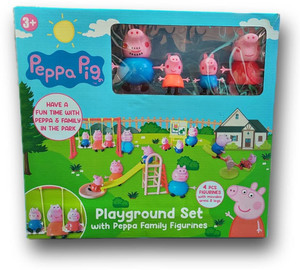 Litvibes Peppa Pig Playground Set With Family Figurines,Slide