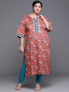 EXTRA LOVE BY LIBAS Women Printed Straight Kurta