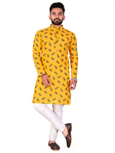 FRELURO Men Printed Straight Kurta