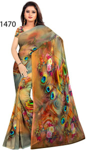 p d silk mills Digital Print, Floral Print, Graphic Print Daily Wear Georgette Saree