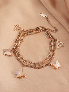 Kairangi Metal Crystal Charm Bracelet