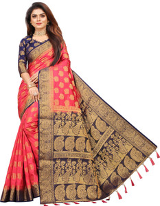 FINE WEAR Woven Kanjivaram Cotton Silk Saree