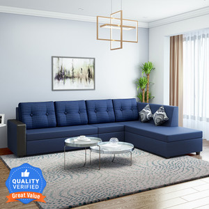 Bharat Lifestyle Nano L shape Fabric 6 Seater  Sofa