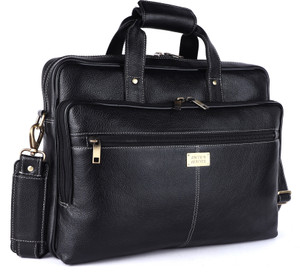 india leather Men & Women Black Messenger Bag