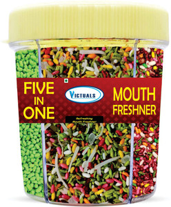 Victuals 5 in 1 Gulab Mukhwas, Punjabi Mukhwas, Colorful Saunf, White Madrasi Saunf, Green Madrasi Saunf Mouth Freshener