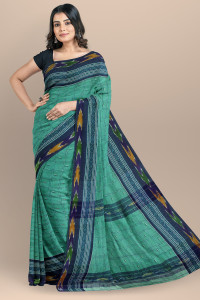 Bong ButiQ Checkered Ikkat Handloom Pure Cotton Saree