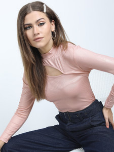 Tokyo Talkies Party Striped Women Pink Top