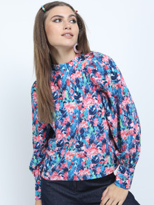Tokyo Talkies Casual Printed Women Blue Top