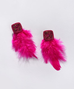 SOHI Leaf Drop Earrings Fabric Drops & Danglers