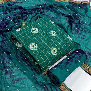 Aayal Fab Cotton Blend Checkered Salwar Suit Material