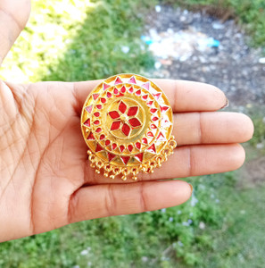 balaji gold assamese traditional japi design sarre pin Brooch