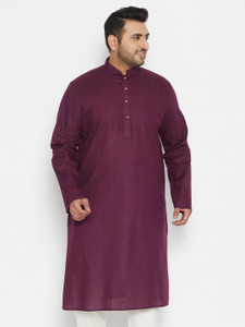 VASTRAMAY PLUS Men Solid Straight Kurta