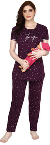 TIGYWIGY Women Printed Multicolor Top & Pyjama Set