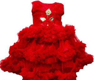 BHUMI FASHION Baby Girls Midi/Knee Length Party Dress