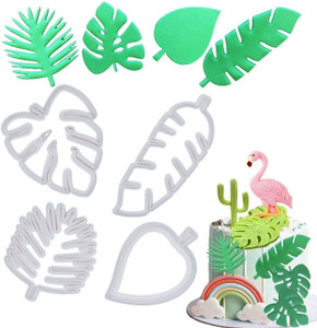 Husaini Mart 4 pcs Palm Leaf Fondant Cutters, Tropical Leaf Cookie Cutter for cake decorating Cookie Cutter