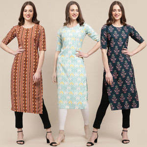 EthnicBasket Women Printed Straight Kurta