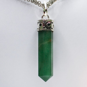 Your Spiritual Revolution Green Aventurine Pencil Shape Pendant Money Gemstone Jewellery for Men and Women Crystal Crystal Pendant