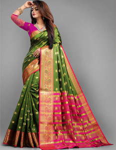 DreamFabric Paisley, Woven Kanjivaram Pure Silk, Cotton Silk Saree
