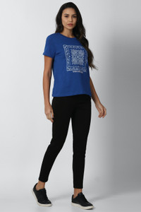 VAN HEUSEN Casual Printed Women Blue Top