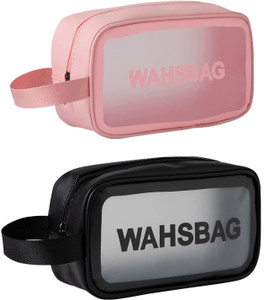 Queue Small Makeup Bag Wash Bag Toiletry Organizer for Travel 2PCS