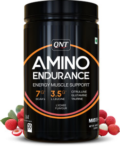 QNT Amino Endurance (BCAA), Supports Muscle Building & Recovery, 400g, Lychee BCAA
