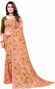Aanyaa Trendz Floral Print Bollywood Georgette Saree