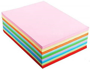 Eclet 100 pcs Color A4 Medium Size Sheets (10 Sheets Each Color) Art and Craft Paper Double Sided Colored(Length -27.5 cm Width - 20.3 cm) A4 90 gsm Coloured Paper