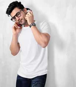 tiya creation Solid Men Round Neck White T-Shirt