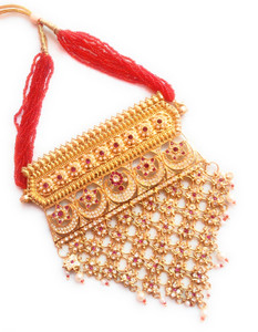 NIKYANKA rajputi aad bridal jewellery Zircon Gold-plated Plated Brass Choker