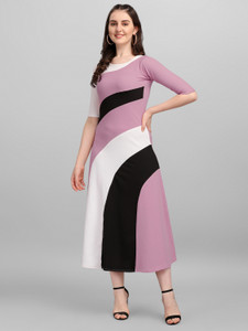 PURVAJA Women A-line Purple Maxi/Full Length Dress