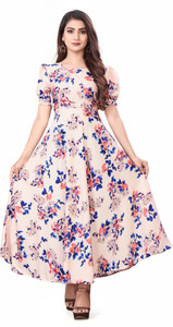 EDISHNAL Women Maxi Pink Full Length Dress