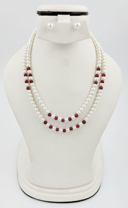 kashvi pearls and jewellers Mother of Pearl Silver Multicolor Jewellery Set