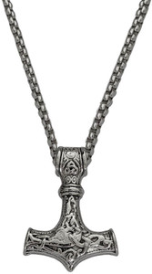 M Men Style Thor's Hammer Nordic Viking Mjolnir Pendant Necklace