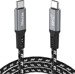 iVoltaa USB Type C Cable 5 A 1 m 20 Gbps USB 3.2 Gen2 100W PD Charging 4K HDR with E-Marker Chip USB-C Cable