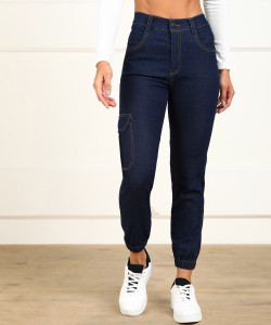 MONTREZ Jogger Fit Women Dark Blue Jeans