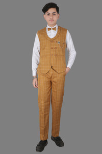 Qtsy Three Piece suits For boys Checkered Boys Suit