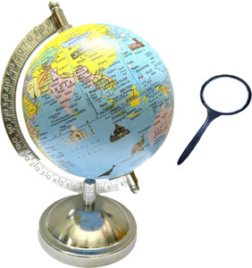 GeoKraft Educational 5 Inch Monuments Globe with Magnifying Glass/HomeDecor/Birthday gift Desk & Table top Political World Globe