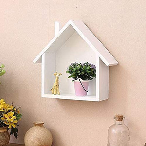 THE PINEWOOD ENTERPRISES Hut Shape Display Shelf,Floating Wall Hanging Shelf Stand Wooden, MDF (Medium Density Fiber) Wall Shelf