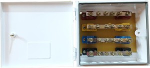 DeHMY electric busbar chamber box 32Amp,415 volt (Heavy Duty,Metal,Grey) Distribution Board