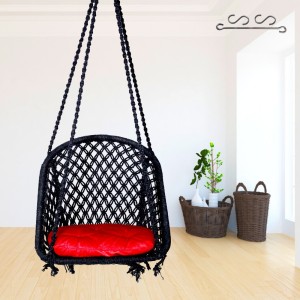 Patiofy D Shape for Adults and Kids,Jhula Indoor, Wooden Chair,Hammock Swing Cotton Large Swing
