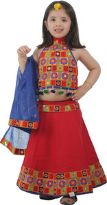 AHHAAAA Girls Lehenga Choli Ethnic Wear Embroidered Lehenga, Choli and Dupatta Set