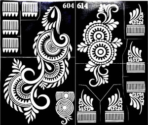 IVANA'S Henna Tattoo Stencil (Set of 2) Women Girls Body Paint Temporary Tattoo (49)