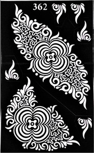 IVANA'S Henna Tattoo Stencil (Set of 2) Women Girls Body Paint Temporary Tattoo (58)