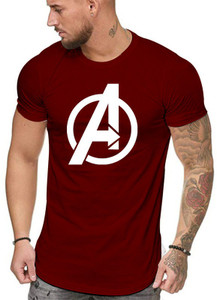 Fashion And Youth Typography Men Round Neck Maroon T-Shirt