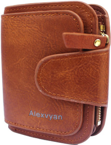 AlexVyan Women Casual, Ethnic, Evening/Party, Formal, Travel, Trendy Brown Genuine Leather Wallet