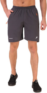 Tempest Solid Men Dark Grey Sports Shorts