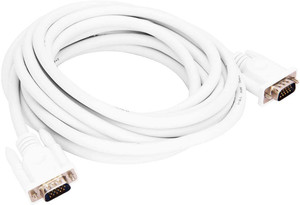 CV STUFF VGA Cable 3 m High Quality VGA Cable | Male to Male VGA Cable 3 Meter, Support PC/Monitor/LCD/LED, Plasma, Projector, TFT - (3 Meter, White)