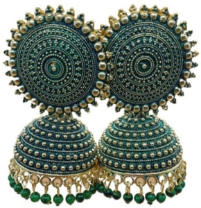 Dolluspaa Kundan Jhumka earrings Woman Coral Silver Jhumki Earring