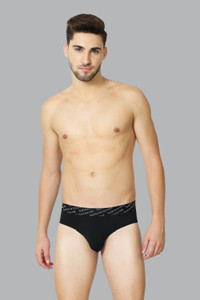 VAN HEUSEN Men Men Black Solid 4-Way Stretch 3D Logo Waistband Tactel Briefs Brief