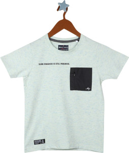 MONTE CARLO Boys Typography Cotton Blend Regular T Shirt